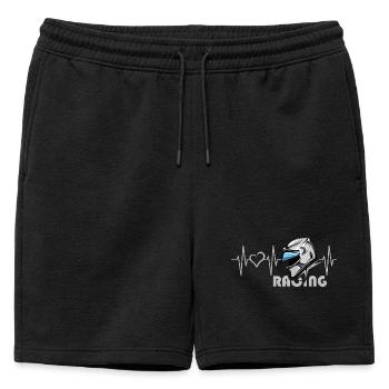 Casque de course de moto Heartbeat Love Heart Symbol - Short de survêtement homme premium - noir - Devant - AI Model Male 178 light (178cm)