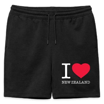 J’AIME LA NOUVELLE-ZÉLANDE Neuseeland - Short de survêtement homme premium - noir - Devant - AI Model Male 178 light (178cm)