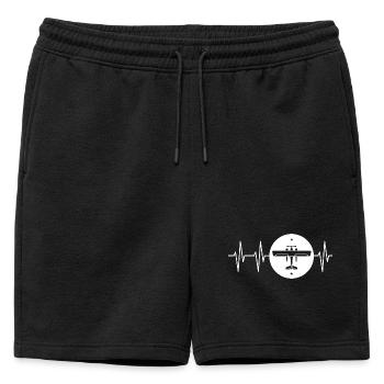 Heartbeat Aviation Emblème Logo Avion Vol - Short de survêtement homme premium - noir - Devant - AI Model Male 178 light (178cm)