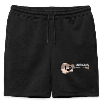 Guitare Symbole Musicien Musicien Musique Logo Band - Short de survêtement homme premium - noir - Devant - AI Model Male 178 light (178cm)