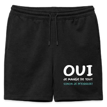 Je mange de tout sinon je m'ennuie Humour - Short de survêtement homme premium - noir - Devant - AI Model Male 178 light (178cm)