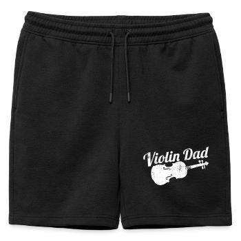 Père violoniste - Short de survêtement homme premium - noir - Devant - AI Model Male 178 light (178cm)