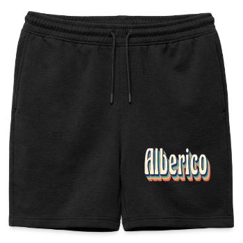 Alberico t-shirt retro vintage t-shirt gift - Mens' Premium Organic Sweatshorts - black - Front - AI Model Male 178 light (178cm)