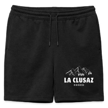 ski, station de ski, la Clusaz - Short de survêtement homme premium - noir - Devant - AI Model Male 178 light (178cm)