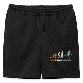 Vintage Baker Evolution - Mens' Premium Organic Sweatshorts - black - Front - AI Model Male 178 light (178cm)