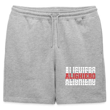 Alighiero t-shirt stacked text gift t-shirt - Mens' Premium Organic Sweatshorts - heather grey - Front - AI Model Male 178 light (178cm)