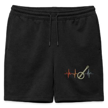 Ligne Banjo Heart - Short de survêtement homme premium - noir - Devant - AI Model Male 178 light (178cm)