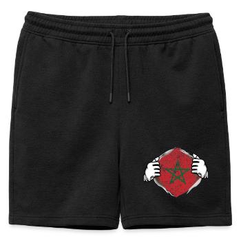 Marokko - Männer Premium Organic Sweatshorts - Schwarz - Vorne - AI Model Male 178 light (178cm)