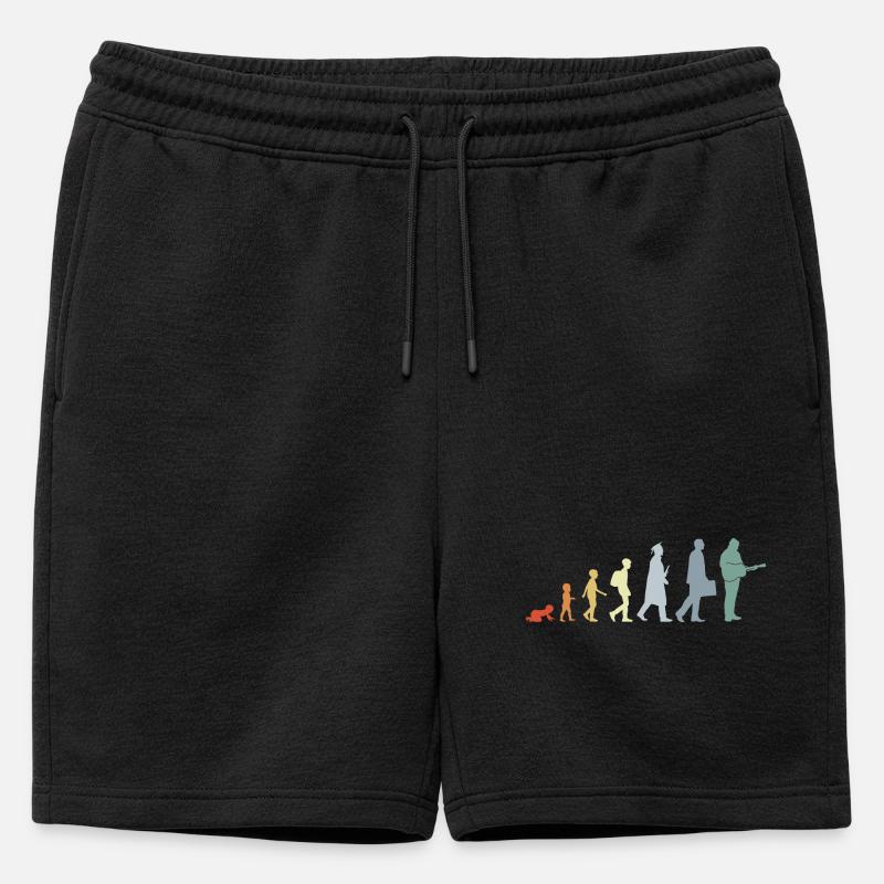 Gitarrist Evolution - Männer Premium Organic Sweatshorts - Schwarz