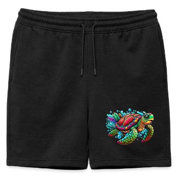 Tortue - Short de survêtement homme premium - noir - Devant - AI Model Male 178 light (178cm)