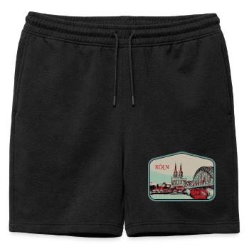Illustration vue panoramique de Cologne - Short de survêtement homme premium - noir - Devant - AI Model Male 178 light (178cm)