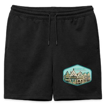 centre historique : Hôtel de ville de Francfort - Short de survêtement homme premium - noir - Devant - AI Model Male 178 light (178cm)