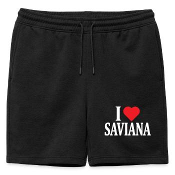 t-shirt j’aime Saviana t-shirt idée cadeau - Short de survêtement homme premium - noir - Devant - AI Model Male 178 light (178cm)