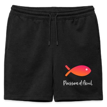 FISH. APRIL FOOL. HOLIDAY. SUMMER. HUMOR - Mens' Premium Organic Sweatshorts - black - Front - AI Model Male 178 light (178cm)