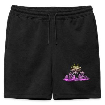 Oeufs de Pâques de Pâques dans l’herbe - Short de survêtement homme premium - noir - Devant - AI Model Male 178 light (178cm)