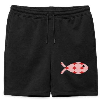POISSON. MEMOIRE. SARDINE. POISSON D'AVRIL. MER - Short de survêtement homme premium - noir - Devant - AI Model Male 178 light (178cm)