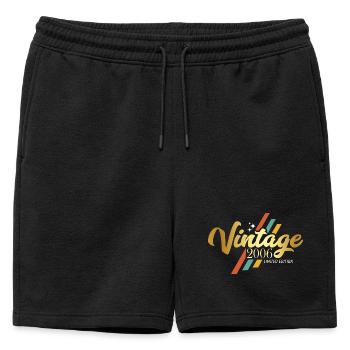 Vintage 2006 Anniversaire Style Rétro - Short de survêtement homme premium - noir - Devant - AI Model Male 178 light (178cm)