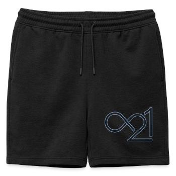 Bitcoin 21 millions infini minimaliste - Short de survêtement homme premium - noir - Devant - AI Model Male 178 light (178cm)
