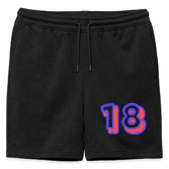 18. 18 ANS. 18e ANNIVERSAIRE. ANNIVERSAIRE 18 ANS. - Short de survêtement homme premium - noir - Devant - AI Model Male 178 light (178cm)