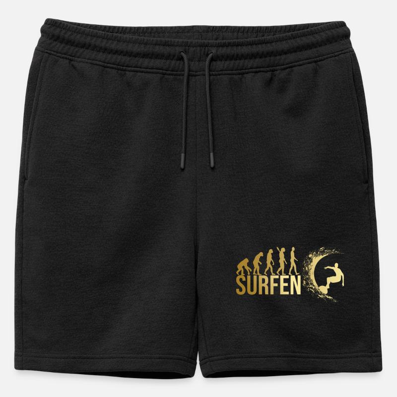 Evolution Surfen - Männer Premium Organic Sweatshorts - Schwarz