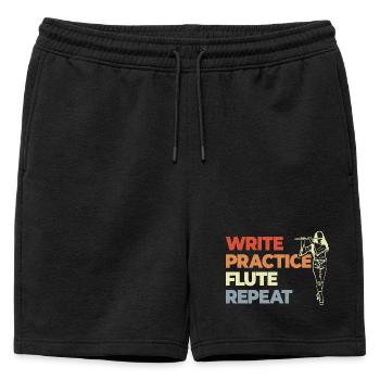 Écrire Répétition de la flûte d’entraînement - Short de survêtement homme premium - noir - Devant - AI Model Male 178 light (178cm)