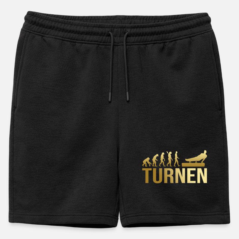 Evolution Turnen - Männer Premium Organic Sweatshorts - Schwarz