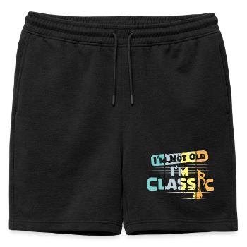 Rétro Musique Classique Dictons Drôles Vintage - Short de survêtement homme premium - noir - Devant - AI Model Male 178 light (178cm)
