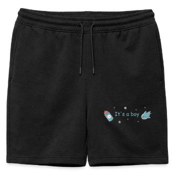 It's a Boy Baby Birth Boy Design - Mens' Premium Organic Sweatshorts - black - Front - AI Model Male 178 light (178cm)