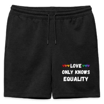 Love only knows equality - Mens' Premium Organic Sweatshorts - black - Front - AI Model Male 178 light (178cm)