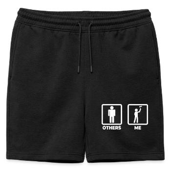 Vie de peintre en bâtiment - Short de survêtement homme premium - noir - Devant - AI Model Male 178 light (178cm)