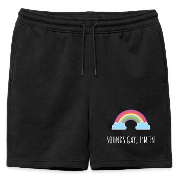 LGBT Pride Month - Sounds Gay, I'm in - Mens' Premium Organic Sweatshorts - black - Front - AI Model Male 178 light (178cm)