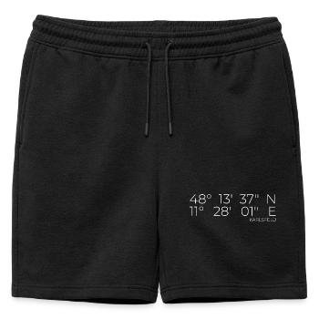 Coordonnées Karlsfeld - Short de survêtement homme premium - noir - Devant - AI Model Male 178 light (178cm)