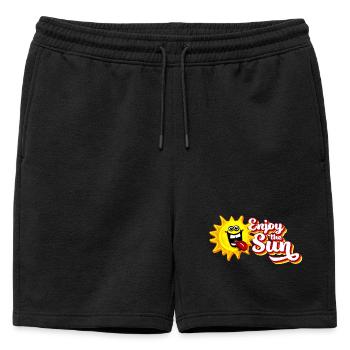 Profitez du soleil / Sensation estivale / Look rétro - Short de survêtement homme premium - noir - Devant - AI Model Male 178 light (178cm)