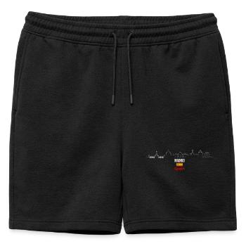 Skyline Madrid - Short de survêtement homme premium - noir - Devant - AI Model Male 178 light (178cm)