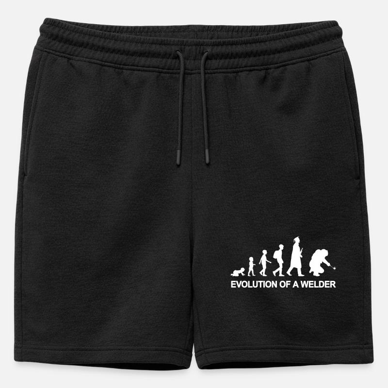 Evolution eines Schweißers - Männer Premium Organic Sweatshorts - Schwarz