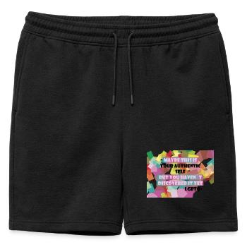 Qui suis-je ? LGBTQ+ ? - Short de survêtement homme premium - noir - Devant - AI Model Male 178 light (178cm)