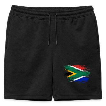 Drapeau de l’Afrique du Sud utilisé - Short de survêtement homme premium - noir - Devant - AI Model Male 178 light (178cm)
