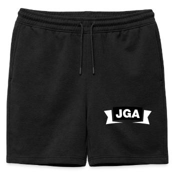 Emblème / Logo de l’enterrement de vie de garçon - Short de survêtement homme premium - noir - Devant - AI Model Male 178 light (178cm)