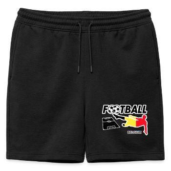 Fièvre du football Belgique - Short de survêtement homme premium - noir - Devant - AI Model Male 178 light (178cm)