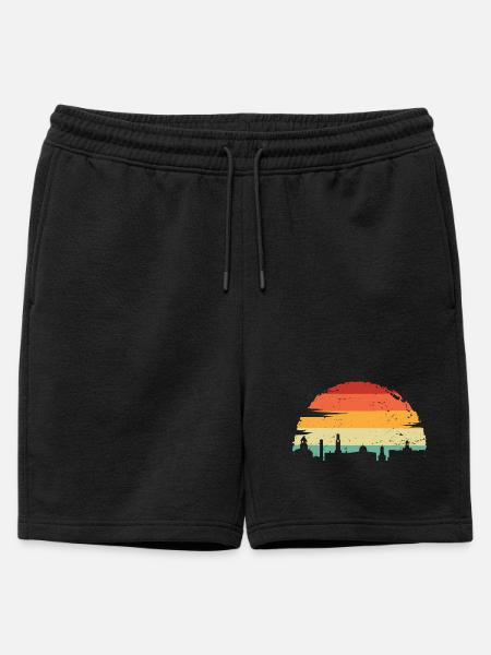Vivid Sunset Skyline - Mens' Premium Organic Sweatshorts - black