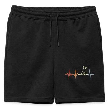 Vintage Dogs ECG Heart Line - Short de survêtement homme premium - noir - Devant - AI Model Male 178 light (178cm)