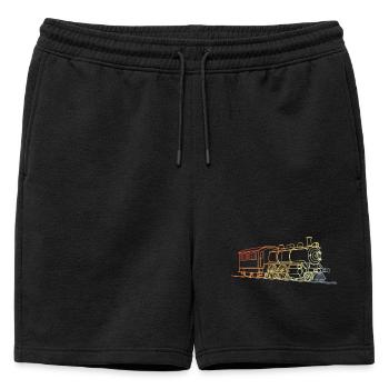 Locomotive Style Rétro - Short de survêtement homme premium - noir - Devant - AI Model Male 178 light (178cm)