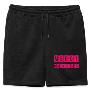 THANK YOU. MISTRESS. MASTER. THANK YOU MISTRESS - Mens' Premium Organic Sweatshorts - black - Front - AI Model Male 178 light (178cm)