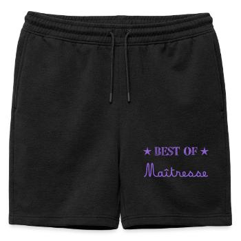MAÎTRESSE. MERCI. MERCI MAÎTRESSE - Short de survêtement homme premium - noir - Devant - AI Model Male 178 light (178cm)