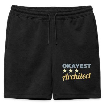 Okayest Architect - Mens' Premium Organic Sweatshorts - black - Front - AI Model Male 178 light (178cm)