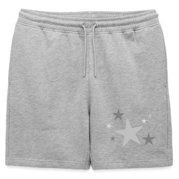 Star group multicolored - Mens' Premium Organic Sweatshorts - heather grey - Front - AI Model Male 178 light (178cm)