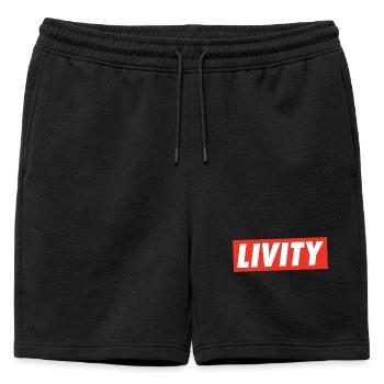 Livity Jah Rastafari Rasta One Love INI Roots - Short de survêtement homme premium - noir - Devant - AI Model Male 178 light (178cm)