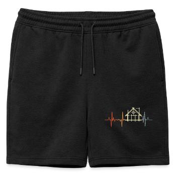Architecte Cardiogram Look Rétro - Short de survêtement homme premium - noir - Devant - AI Model Male 178 light (178cm)