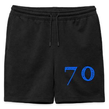 70. 70 ANS. 70e ANNIVERSAIRE. ANNIVERSAIRE 70 ANS. - Short de survêtement homme premium - noir - Devant - AI Model Male 178 light (178cm)