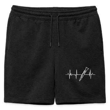 Battement de cœur de la clarinette - Short de survêtement homme premium - noir - Devant - AI Model Male 178 light (178cm)